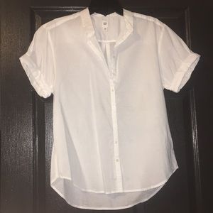 White shortsleeved button down